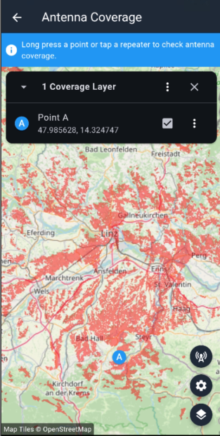Antenna Coverage neuer Standort